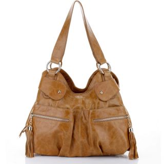 Athena Italian Leather Handbag   Tan   17470860  