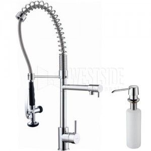Kraus KPF 1602 KSD 30CH 28.5" Pull Out Sprayer Kitchen Faucet and Soap Dispenser   Chrome