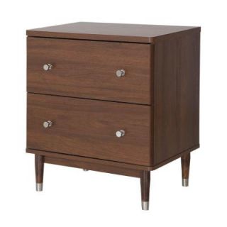 South Shore Furniture Olly 2 Drawer Nightstand in Brown Walnut 3828062