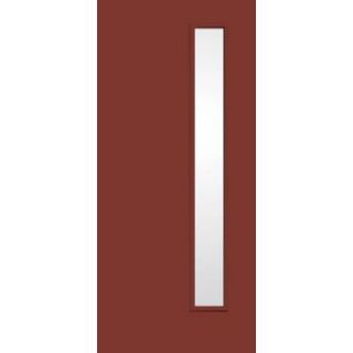 Builders Choice 36 in. x 80 in. Cordovan 1 Lite Clear Glass Painted Fiberglass Prehung Front Door with Brickmould HDX164563