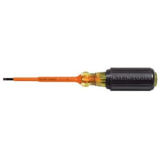 Klein Tools 1/8 in. x 4 in. Insulated Cabinet Tip Round Shank Screwdriver 612 4 INS