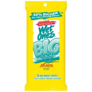 Wet Ones Big Ones Moist Citrus Scent Antibacterial Wipes 35 ct