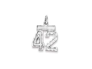 The Varsity Small Diamond Cut Sterling Silver Pendant Number 42