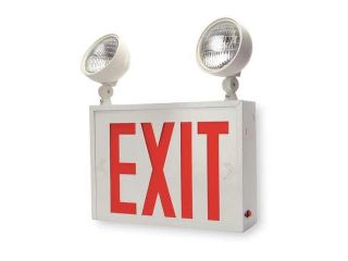 ACUITY LITHONIA LHXNY W 1 R Exit Sign w/Emergency Lights,12.7W,Red