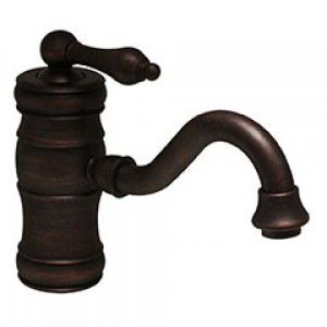 Whitehaus WHSL3 9722 MB Vintage III single hole/single lever lavatory faucet with traditional spout and pop up waste   Mahogany Bronze