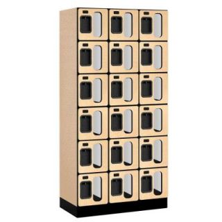 Salsbury Industries S 36000 Series 36 in. W x 76 in. H x 18 in. D 6 Tier Box Style See Through Designer Wood Locker in Maple S 36368MAP