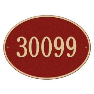 Whitehall Products Hawthorne Estate Oval Red/Gold Wall 1 Line Address Plaque 2926RG
