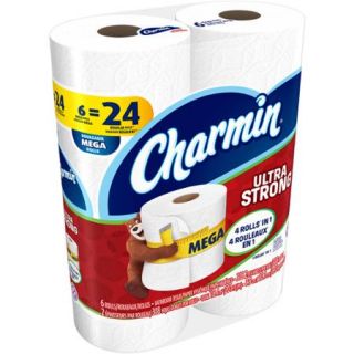 Charmin Ultra Strong Toilet Paper Mega Rolls, 308 sheets, 6 rolls