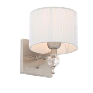 World Imports Bayonne Collection 1 Light Brushed Nickel Sconce with Silver Shade WI826137