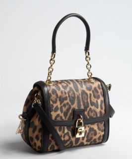 Dolce & Gabbana Brown Leopard Print Coated Canvas Lock And Key Shoulder Bag (325567301)