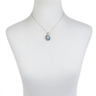 Victoria Wieck Turqoise, Topaz and Iolite Sterling Silver Pendant with 18" Chai   8091311