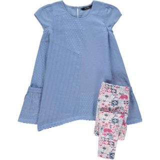 George UK Girls A Line Dress and Printed Leggings Outfit Set