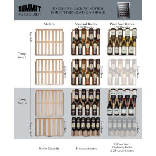 16 Bottle Dual Zone Freestanding Wine Refrigerator by Summit Appliance