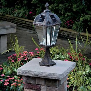 Victorian Solar Pillar Mount Lamppost   6762286