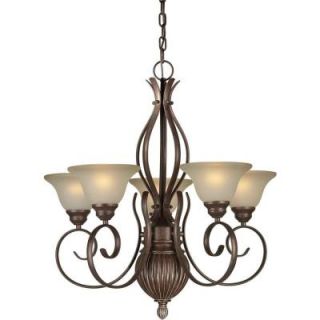 Talista 5 Light Black Cherry Chandelier with Umber Glass Shade CLI FRT2536 05 27