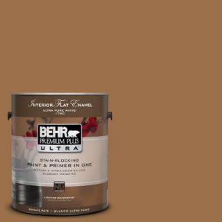 BEHR Premium Plus Ultra 1 Gal. #UL150 17 Olympic Bronze Interior Flat Enamel Paint 175301