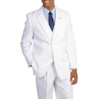 Stacy Adams Mens Solid White 3 piece Suit