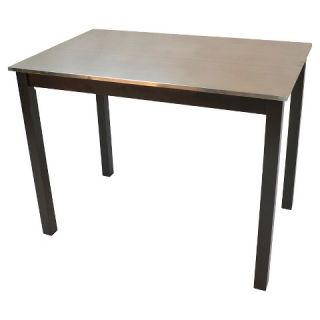 Cooper Stainless Steel Top Bar Table Wood/Black