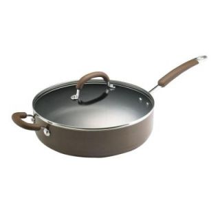 Rachael Ray 6 qt. Nonstick Covered Deep Saute Pan in Chocolate 19650
