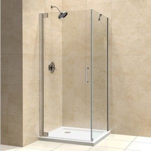 DreamLine SHEN 4130320 01 Shower Enclosure, 30" by 32" Elegance Frameless Pivot, Clear 3/8" Glass   Chrome