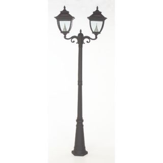 Pagoda Solar Lamp Post and Two Eight LED Lanterns by Gama Sonic