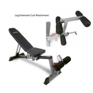 BodyCraft F320 Flat/Incline/Decline Bench with Leg Extension Curl Attachment