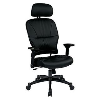 Space Seating Managers Aluminum & Leather Chair, 56 x 27.25