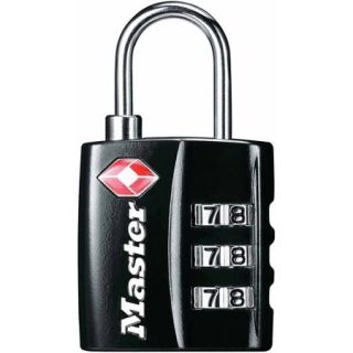 Master Lock 4680DBLK Black TSA Accepted Luggage Padlocks