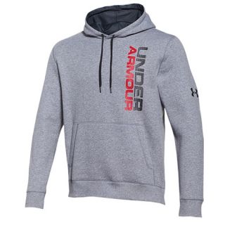 Under Armour Rival Cotton Vertical Graphic Hoodie   Mens   Casual   Clothing   Break/Stealth Gray