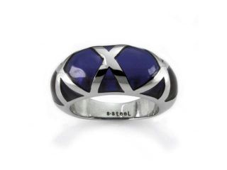 Stainless Steel Women's Ring w/ Color Resin Inlay