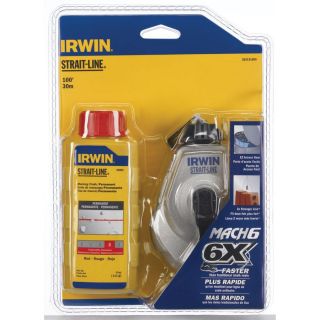 IRWIN 100 ft Mach6 Reel and Red Permanent Marking Chalk
