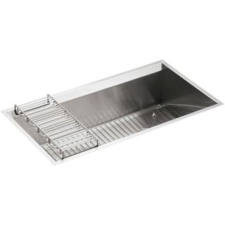 KOHLER 8 Degree Undermount Stainless Steel 33 in. Single Bowl Kitchen Sink K 3673 NA
