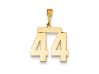 The Athletic Large Polished Number 44 Pendant in 14K Yellow Gold
