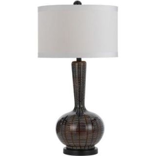 AF Lighting Candice Olson Collection, Odyssey 31.5 in. Reddish Black Blown Glass Table Lamp with White Shade 8609 TL