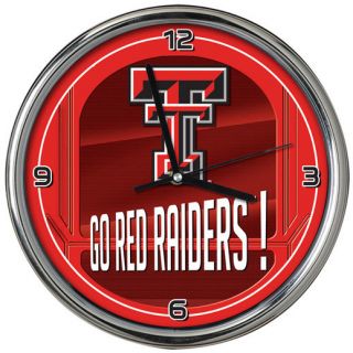 Texas Tech Red Raiders Go Team Chrome Wall Clock