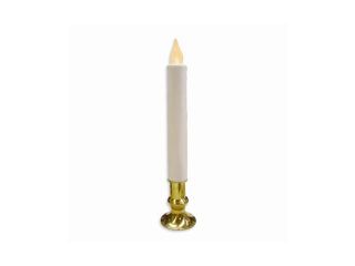 LED Brass Holder Flickering Battery Operated Candle with Energy Saving Timer