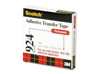 Scotch 924 1/2 Adhesive Transfer Tape, 1/2 Wide x 36 Yards