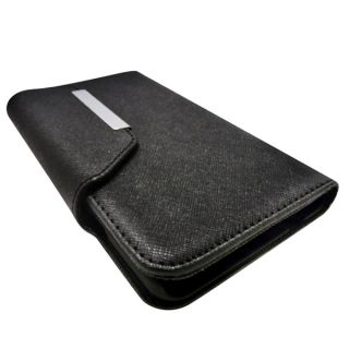 INSTEN Plain Color Leather Wallet Flip Stand Flap Pouch With Card Slot