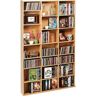 Atlantic Oskar Adjustable Multimedia Storage   21 Shelves, Maple