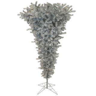 Vickerman 9 Silver Upside Down Artificial Christmas Tree with Stand