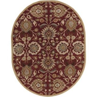 Artistic Weavers Cambrai Burgundy 6 ft. x 9 ft. Oval Indoor Area Rug S00151006614