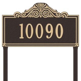Whitehall Products Villa Nova Rectangular Bronze/Gold Estate Lawn One Line Address Plaque 1111OG