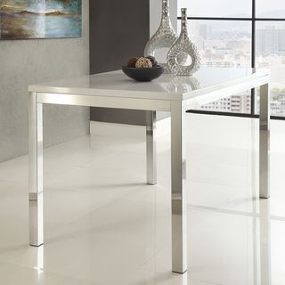 TRIBECCA HOME Reynold White Metal Modern Dining Table  