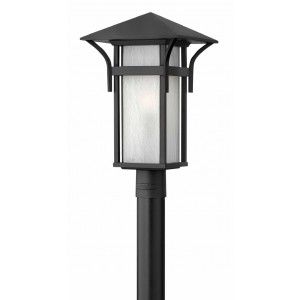 Hinkley Lighting 2571SK LED LED Outdoor Light, Harbor Medium Post   Satin Black