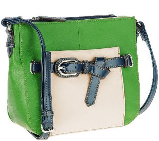 Tignanello Pebble Leather Buckle Crossbody Handbag —
