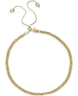 Twisted Rope Adjustable Friendship Bracelet in 14k Gold   Bracelets
