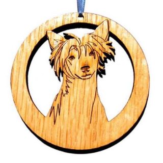 CAMIC designs DOG020N Laser Etched Chinese Crested Dog Ornaments   Set of 6