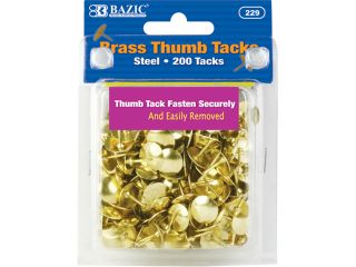 Bazic 229 24 Brass Gold Thumb Tack  Pack of 24