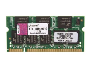 Kingston 1GB 200 Pin DDR SO DIMM Unbuffered DDR 266 (PC 2100) System Specific Memory For Dell Model KTD INSP8200/1G