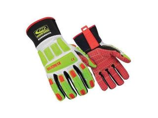 Ringers Gloves Size S  Size S Mechanics Gloves, High Visibility Green/Red/White/